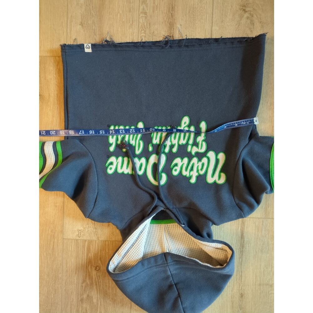 Colosseum Notre Dame Fighting Irish Blue Retro Script Cropped Hoodie Small - Picture 4 of 8